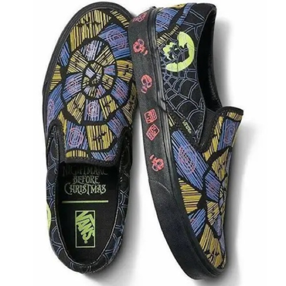 Vans x Disney OOGIE BOOGIE Shoes (Nightmare Before Christmas) NEW Slip-On SIZE 7